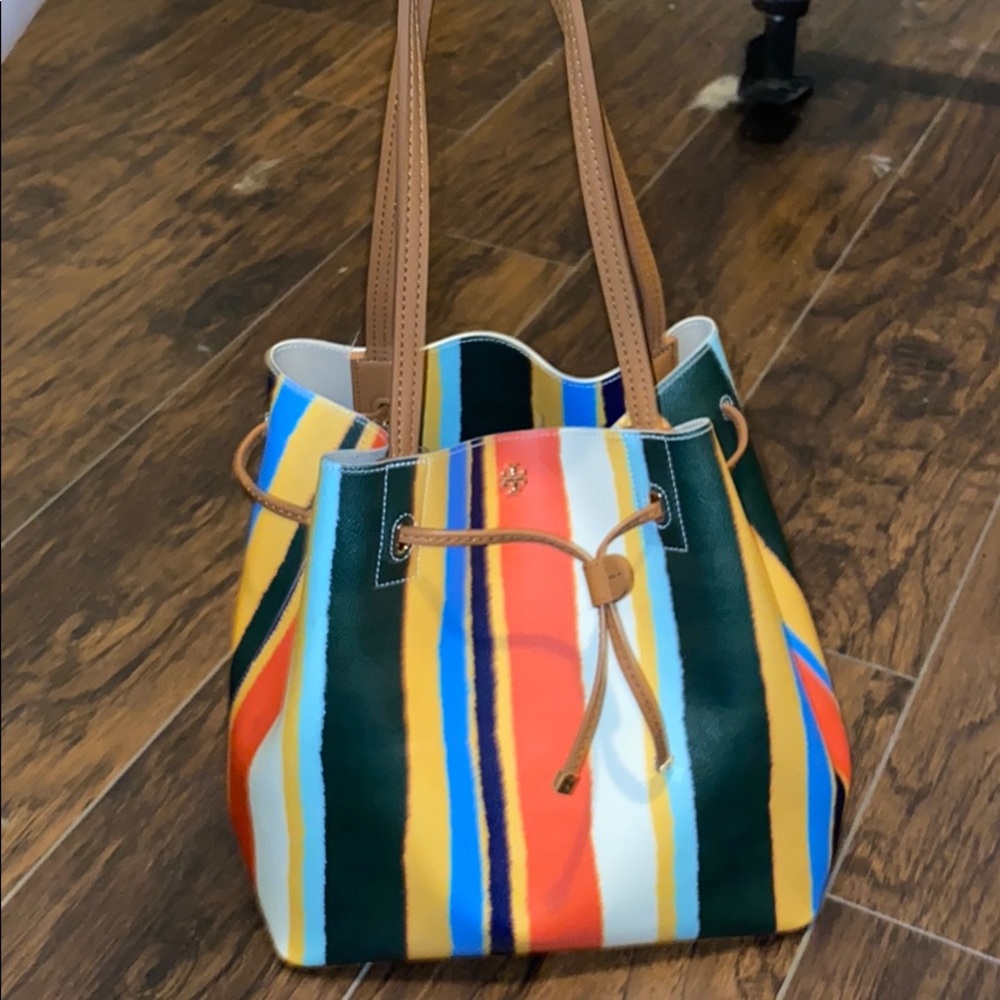Tory Burch Ballon Stripe Tote